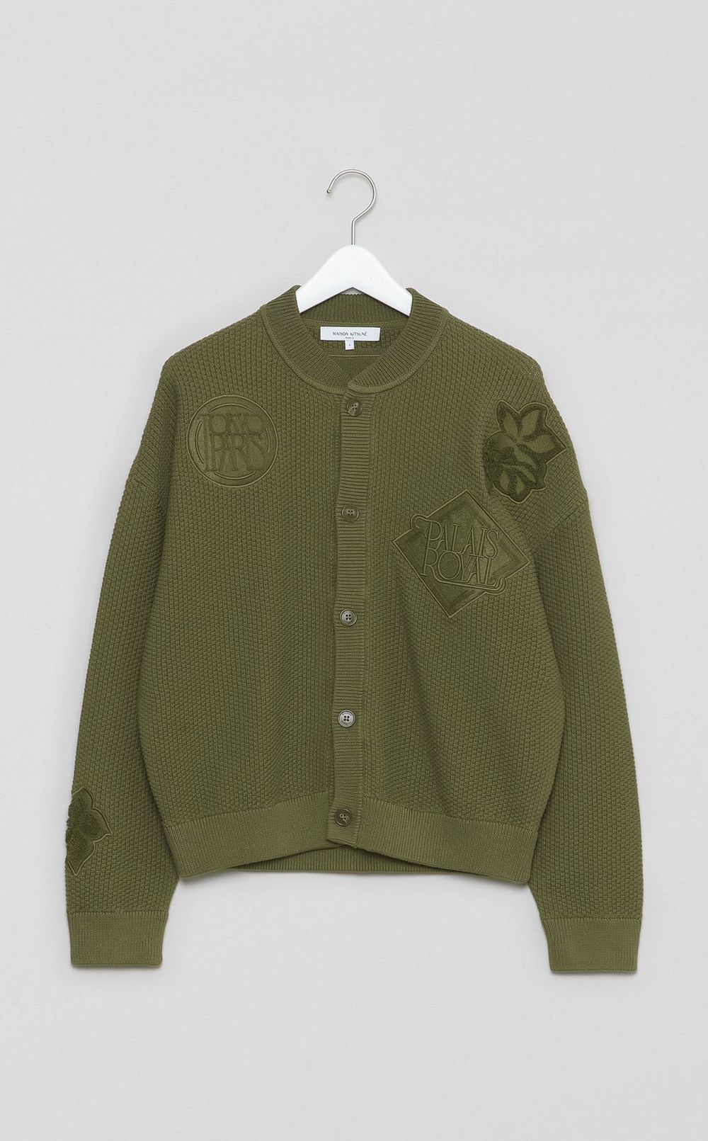 スタンプデザインニットブルゾン