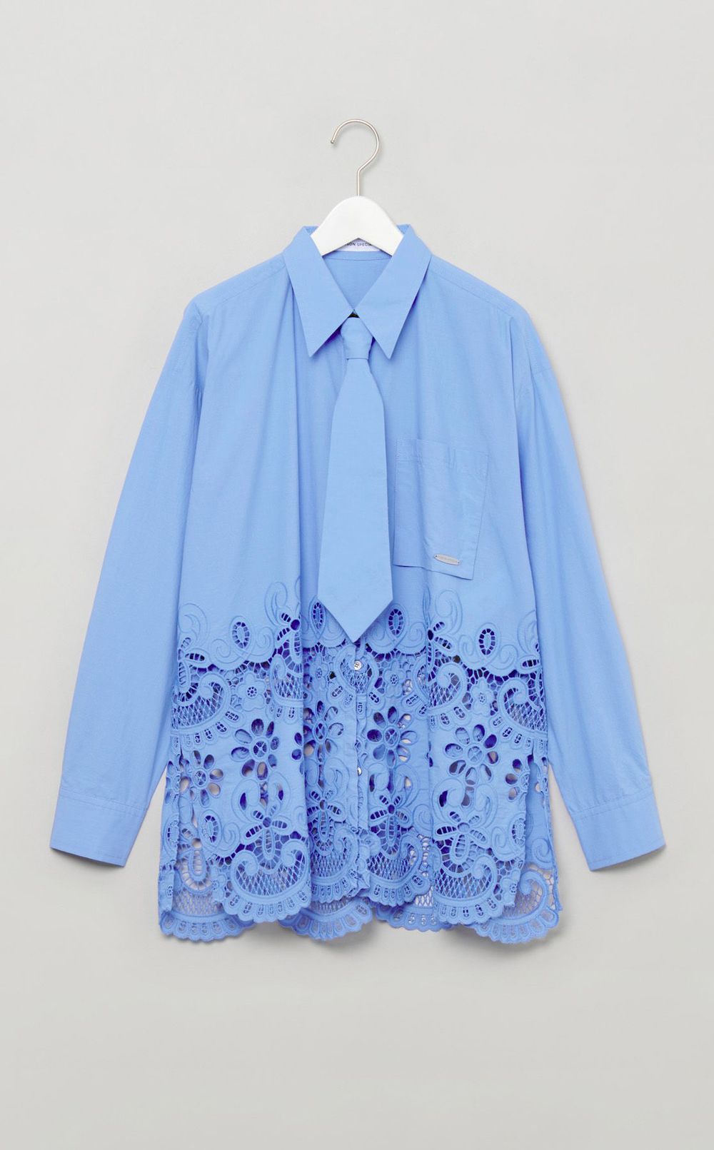 ヘムエンブロイダリーネクタイシャツ