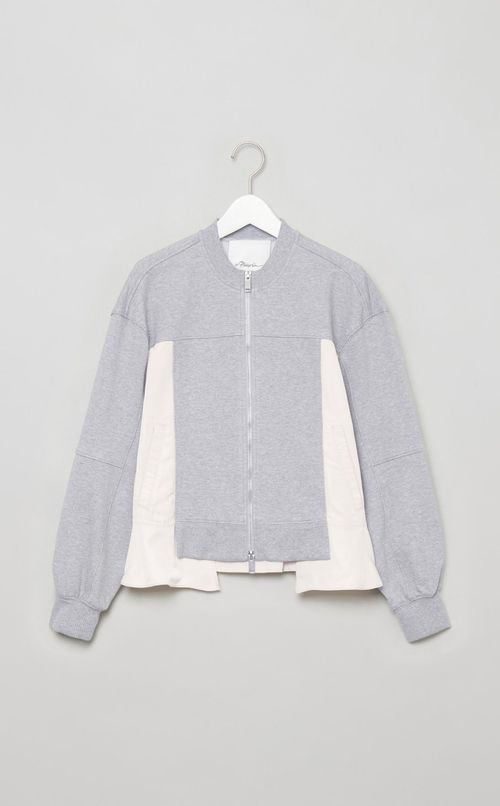 切替スウェットハイネックブルゾン