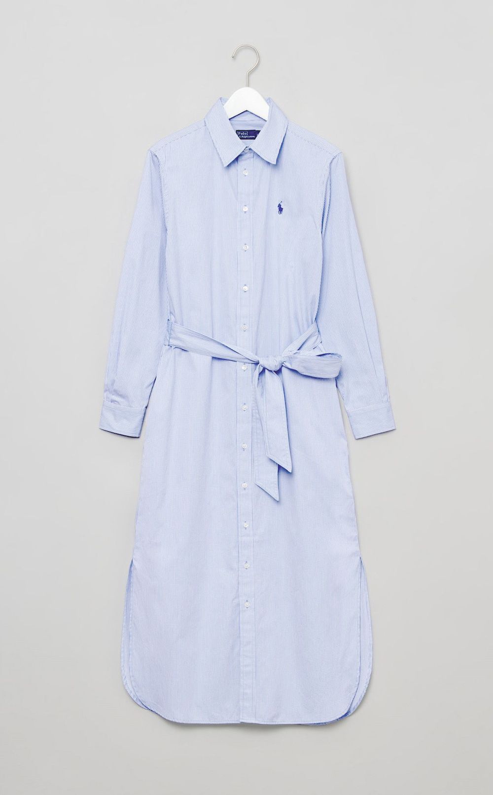 コットンストライプシャツワンピース