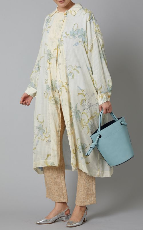 フラワープリントシングルライトコー卜