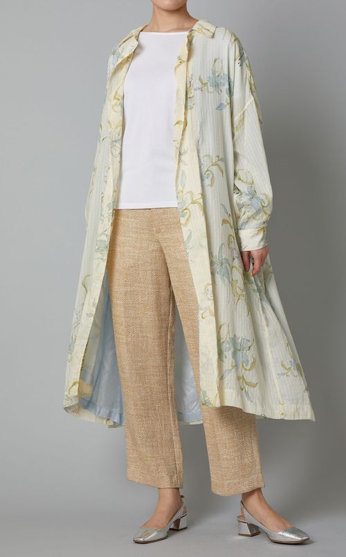 フラワープリントシングルライトコー卜