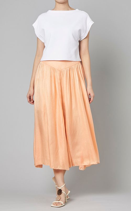 ギャザーフレアロングスカート