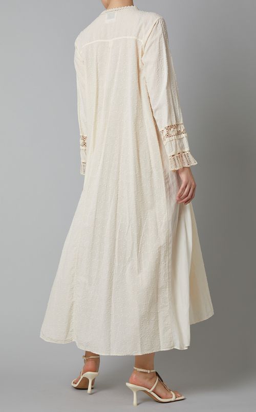 コットンクロシェレースロングワンピース