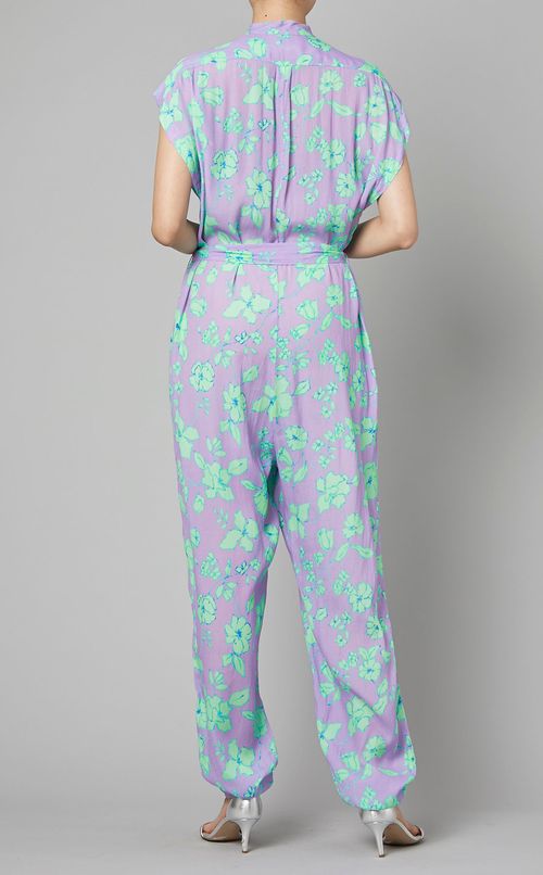 プリントノースリーブオールインワン