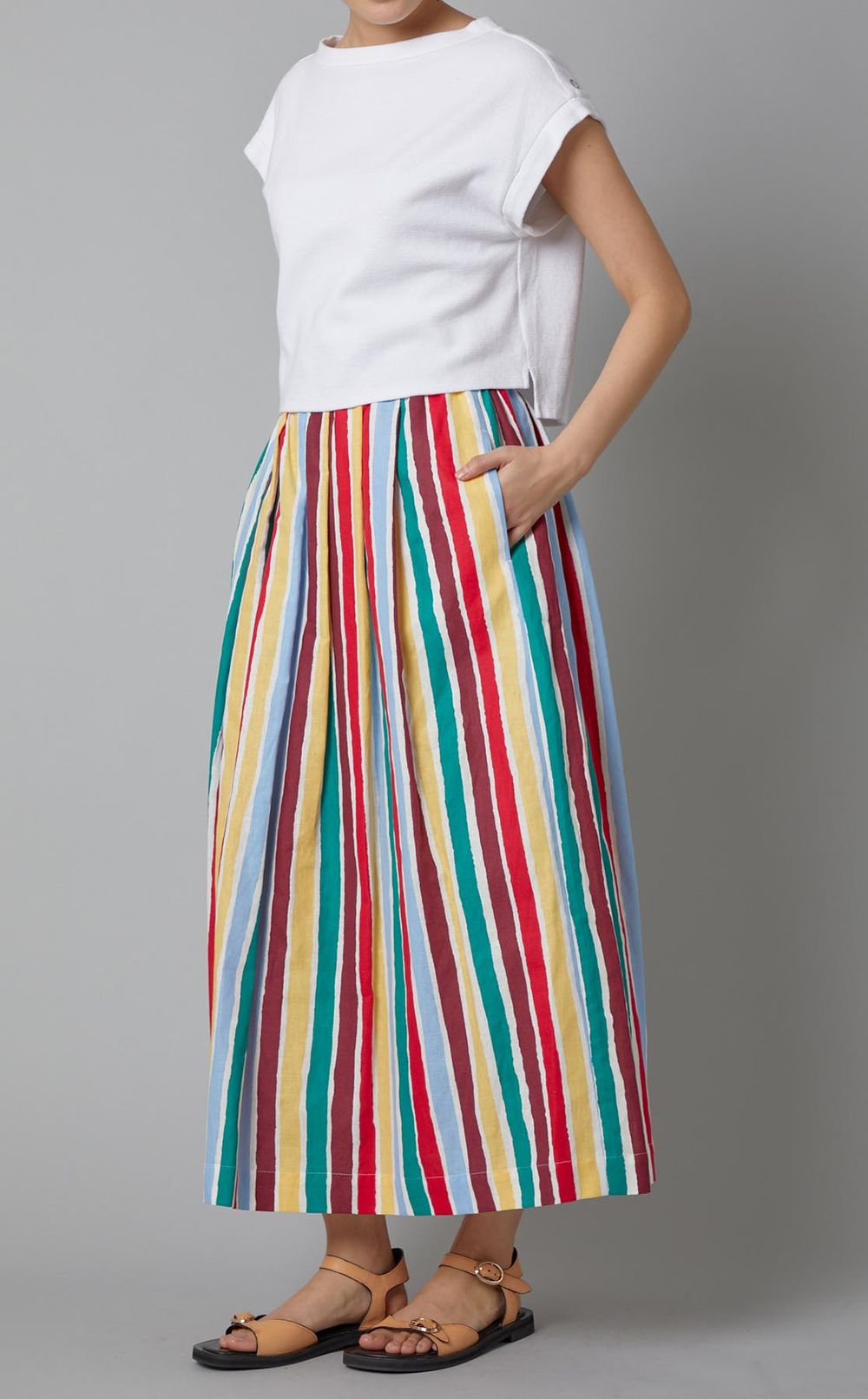 Max Mara 24AW スカート マルチカラー Made In Italy Weekend Max Mara|マルチストライプギャザースカート