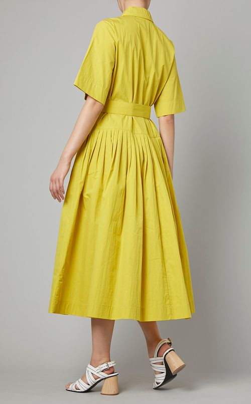 コットン半袖ロングシャツワンピース