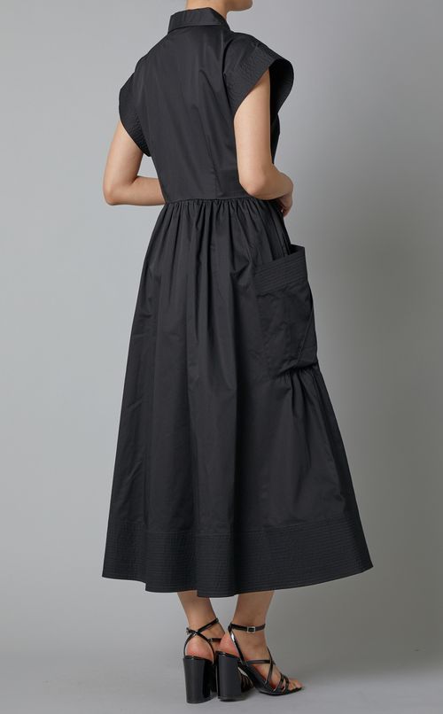 キャップスリーブロングシャツワンピース