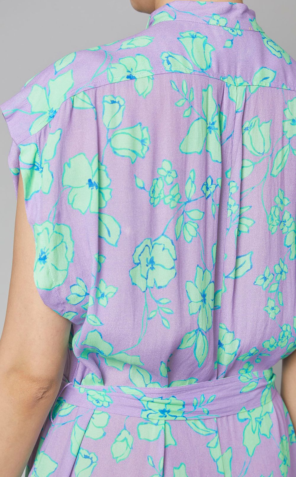 プリントノースリーブオールインワン