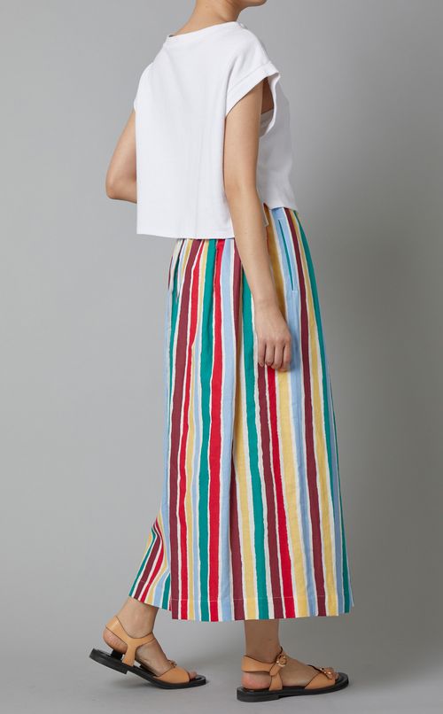 マルチストライプギャザースカート