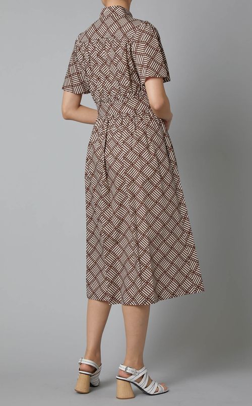 プリントウエストマークシャツワンピース