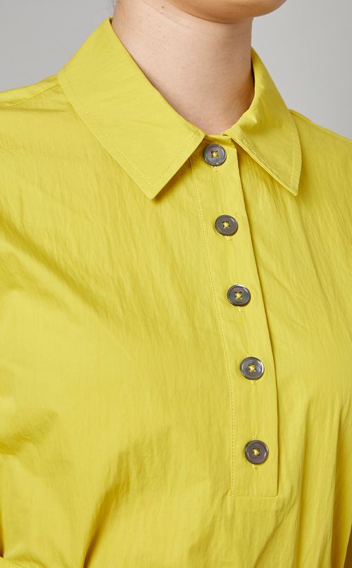 コットン半袖ロングシャツワンピース