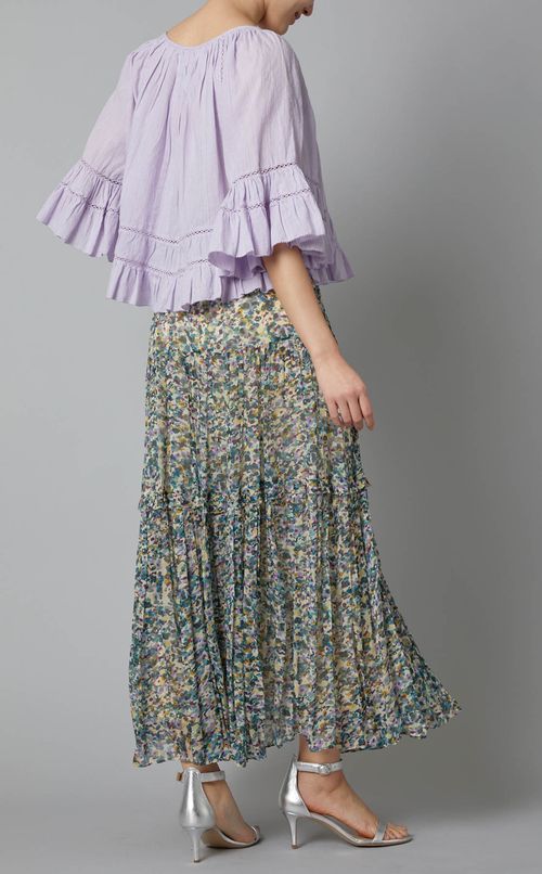 コッ卜ンリネンガーゼスモックブラウス