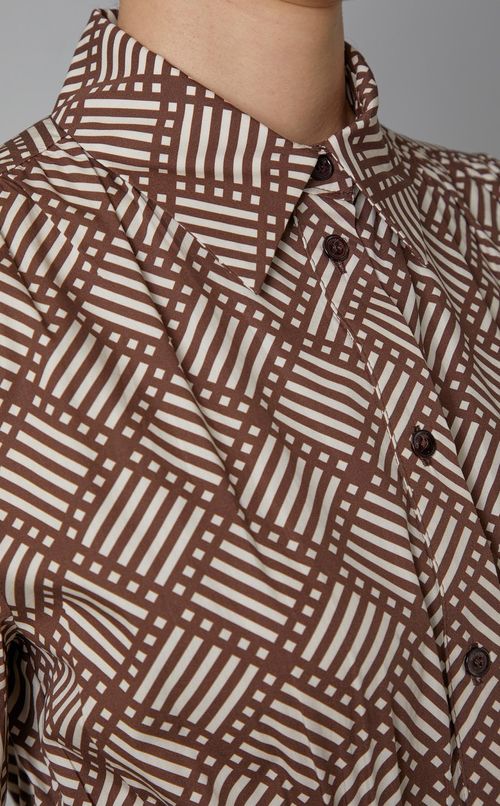 プリントウエストマークシャツワンピース