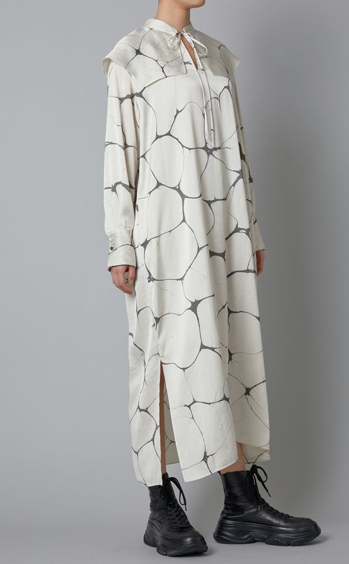 プリントケープカラーワンピース