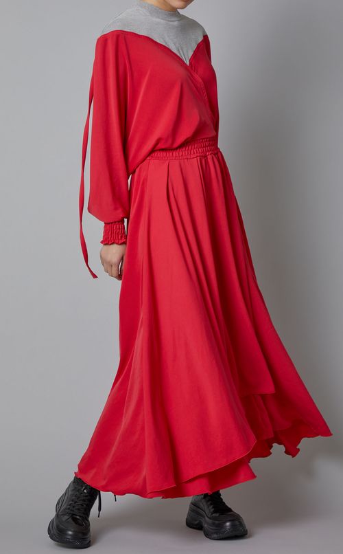 ドッキングジャージーロングワンピース