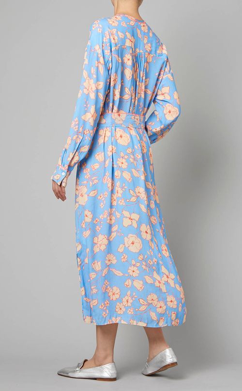 フラワープリントパイピングワンピース