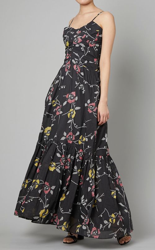 フラワープリントキャミマキシドレス