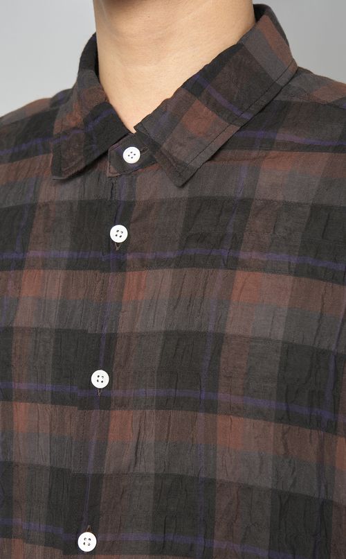 シャーリングチェックレギュラーシャツ