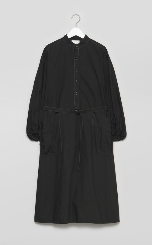 【reADdress】スタンドカラーコットンミリタリードレス