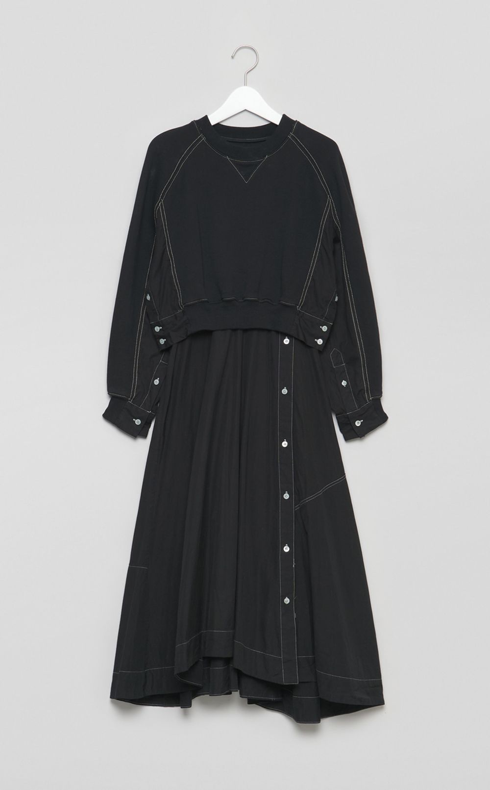 【reADdress】スウェットポプリンコンボワンピース