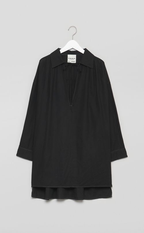 【reADdress】オープンネックロングシャツ