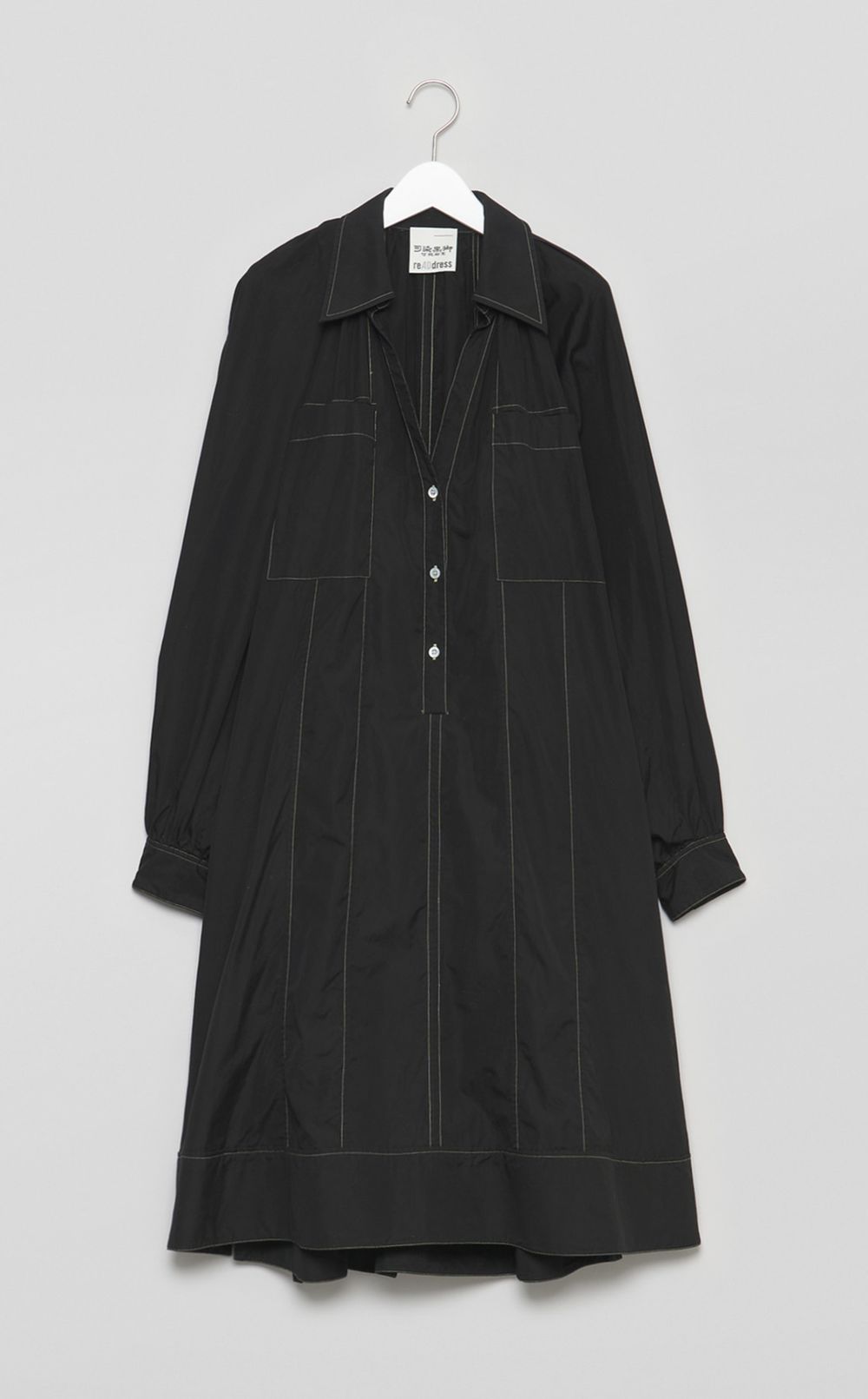 【reADdress】コットンポプリンパフスリーブワンピース