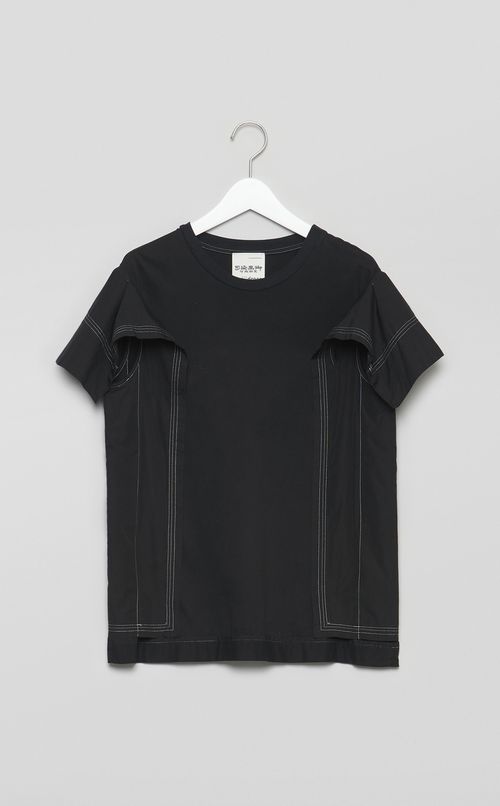 【reADdress】クルーネックコンビTシャツ