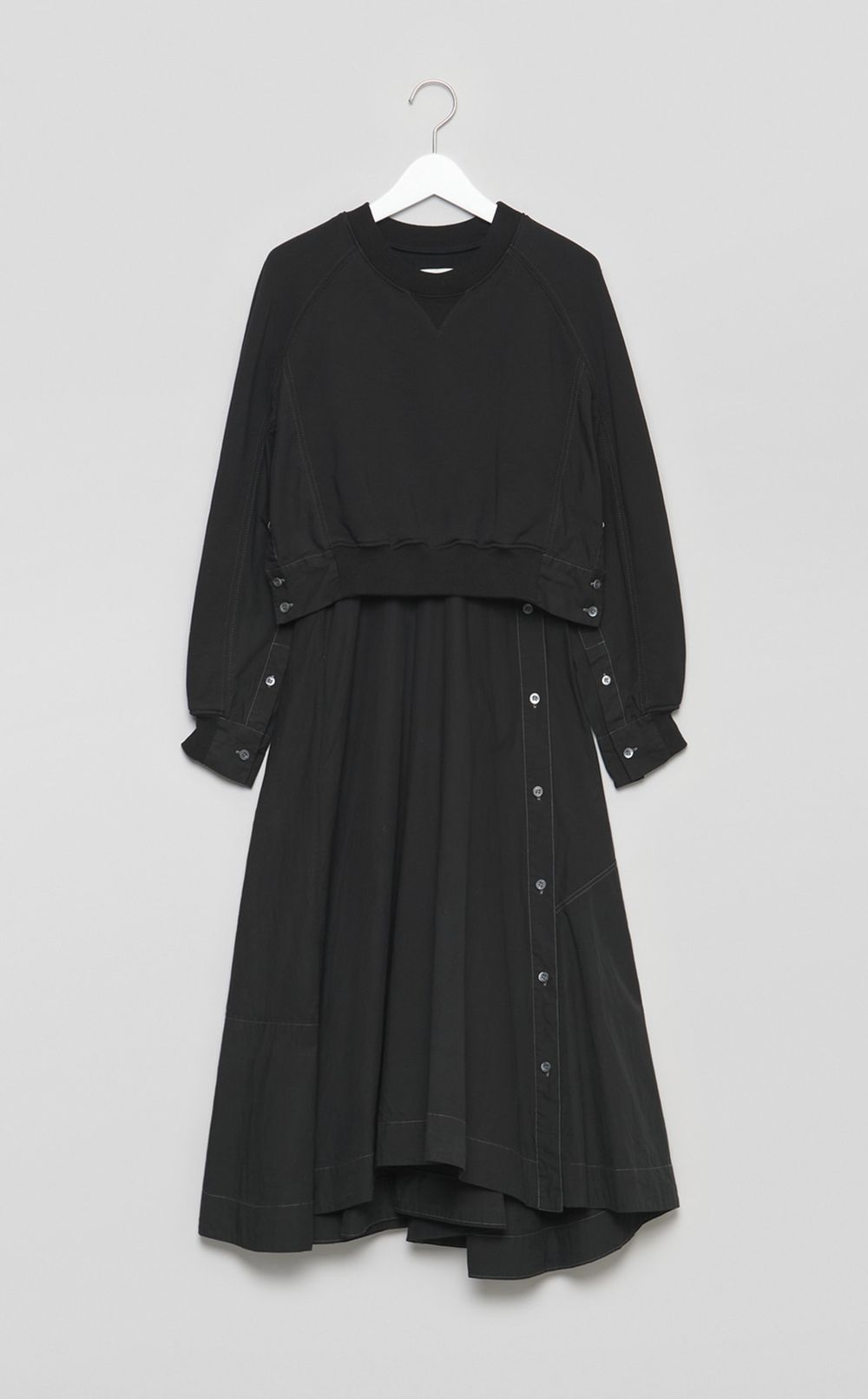 【reADdress】スウェットポプリンコンボワンピース