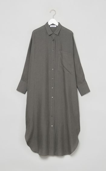 リネンロングシャツワンピース