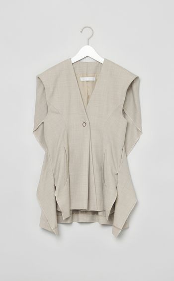 バックギャザーノースリーブジャケット