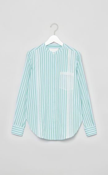 ストライプバンドカラーシャツ