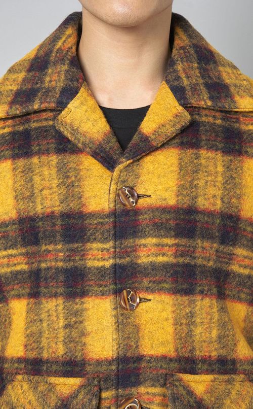 ウールチェックブルゾン