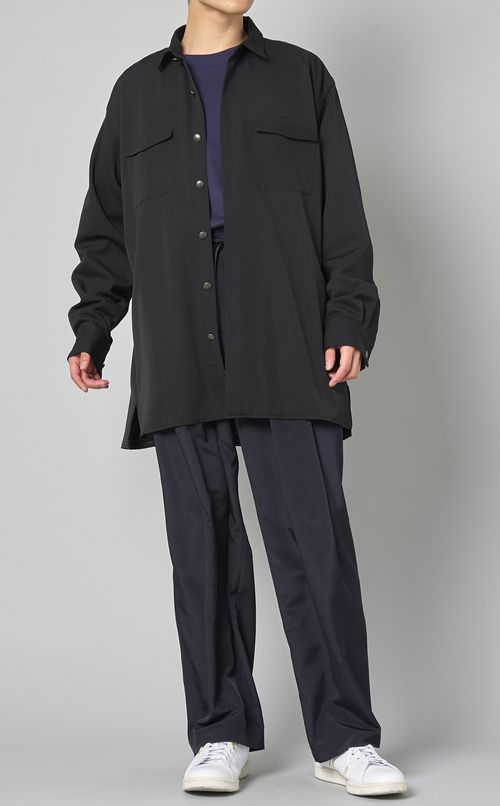 ウールギャバジンシャツジャケット