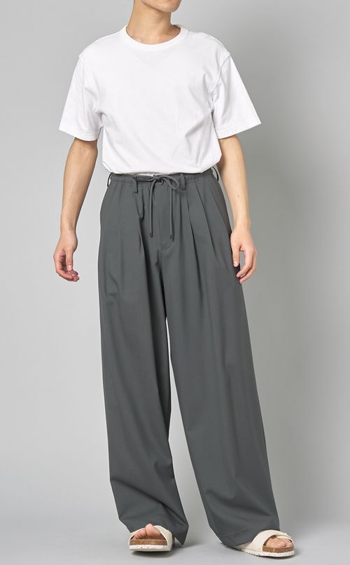 サマーウールプリーツイージーパンツ