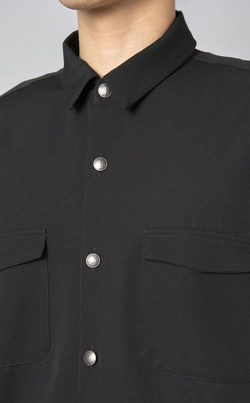 ウールギャバジンシャツジャケット