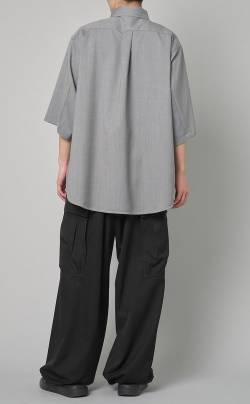 ウールメランジハーフスリーブシャツ