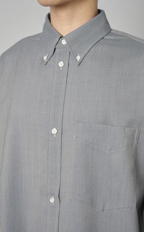 ウールメランジハーフスリーブシャツ