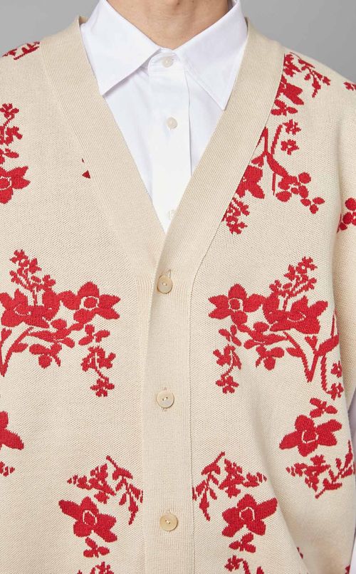 フラワージャガードニットベスト