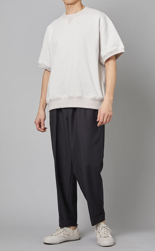 ハーフスリーブリブスウェット