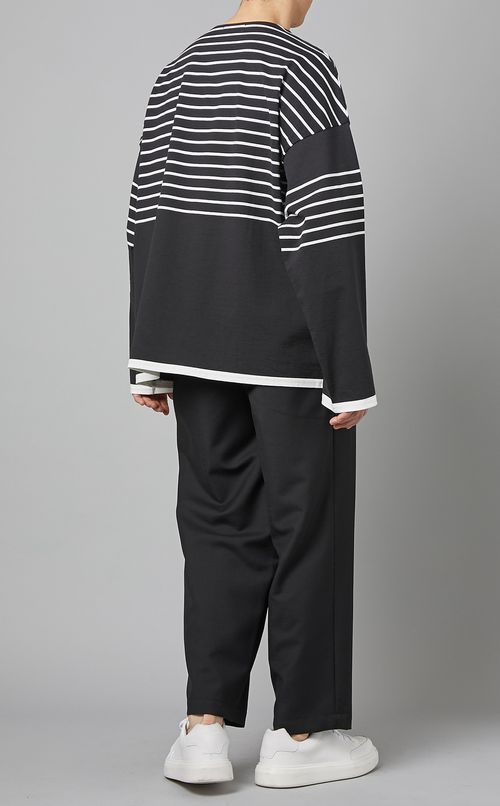 ボーダーバスクシャツ