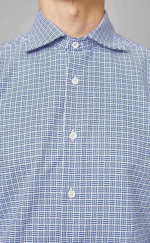 ドビーブルーシャツ