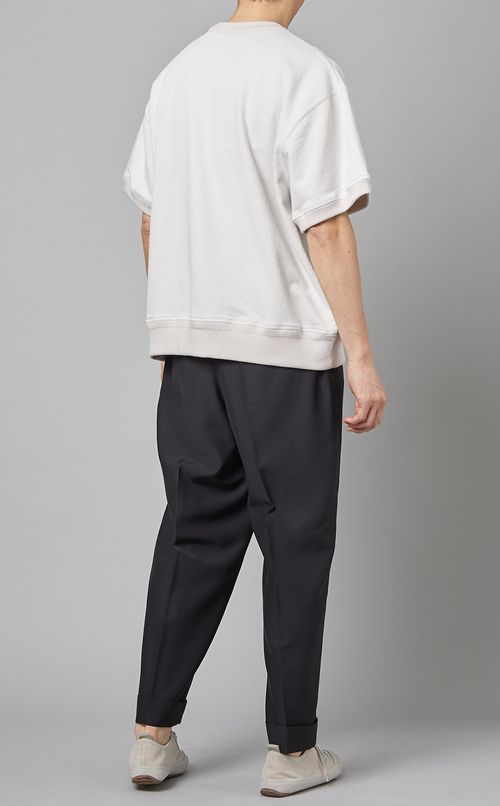 ハーフスリーブリブスウェット