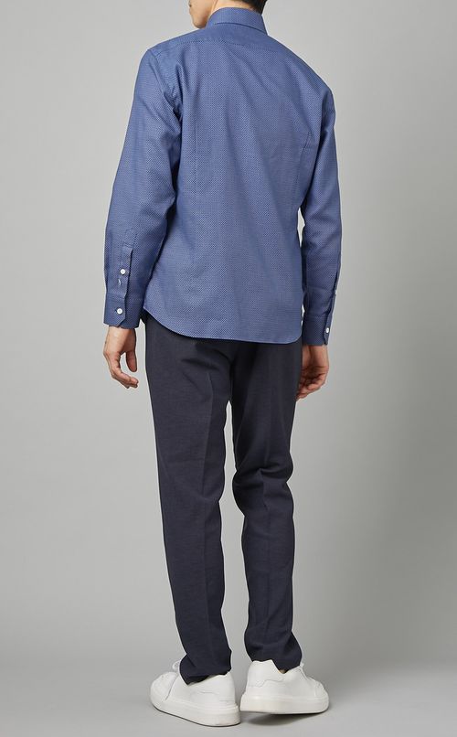 ドビーブルーシャツ