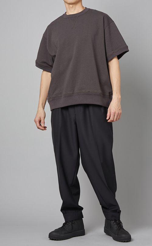 ハーフスリーブリブスウェット