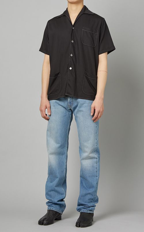 ステッチオープンカラーシャツ