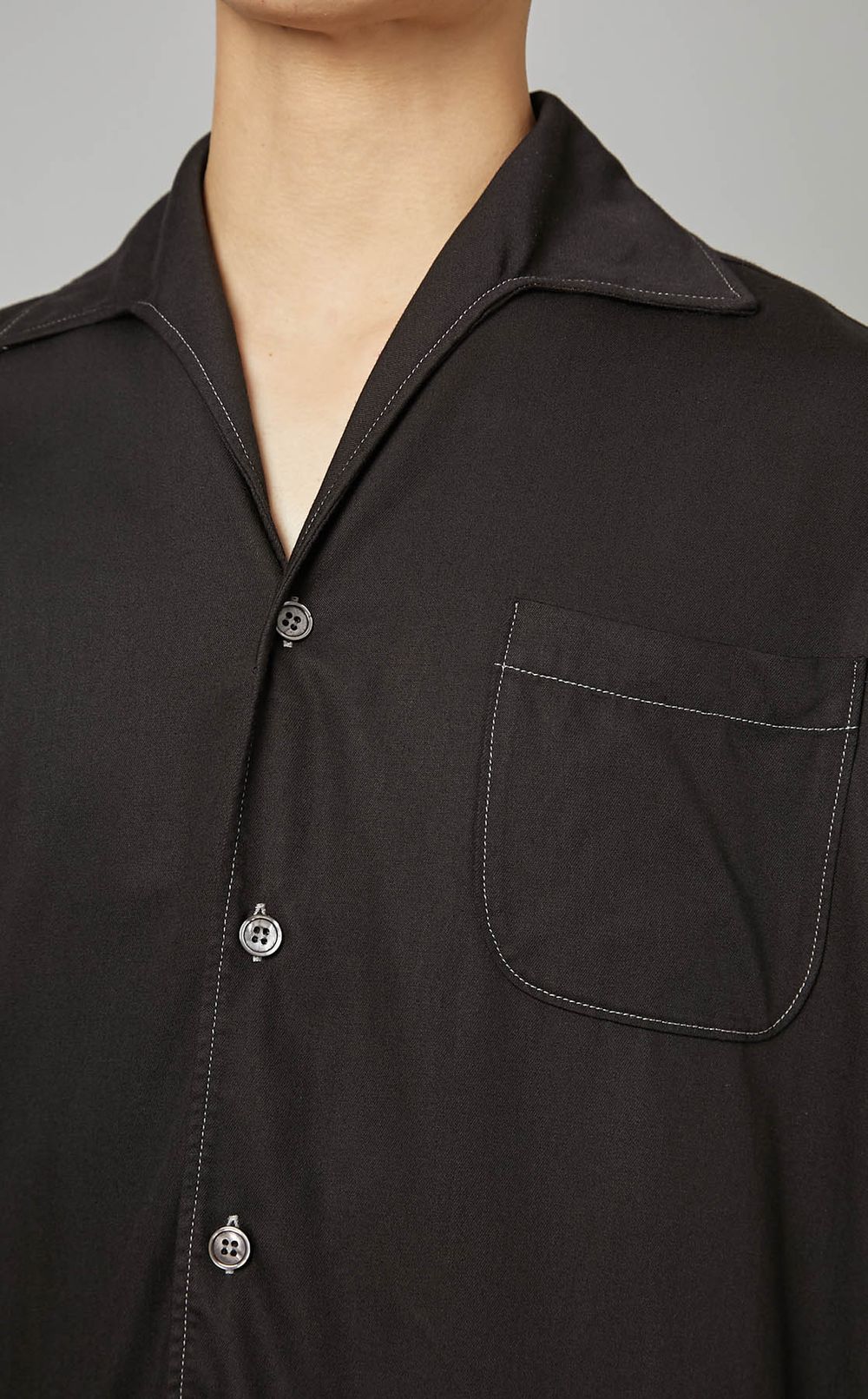 Maison Margiela オープンカラーシャツ Maison Margiela|ステッチオープンカラーシャツ