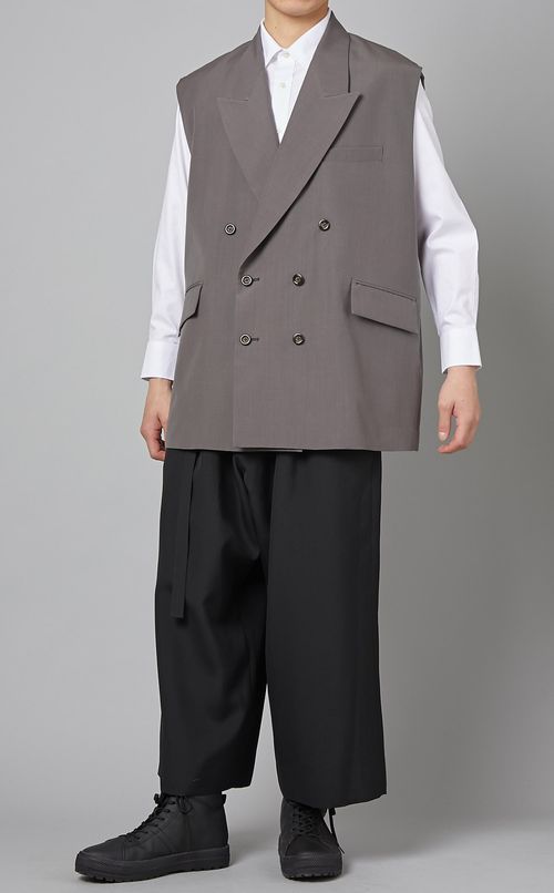 ベルテッドクロップドワイドパンツ