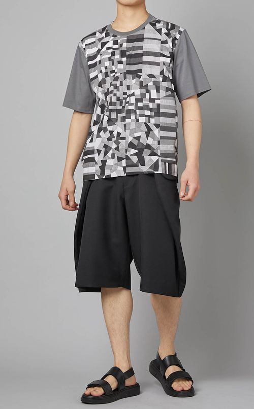 パッチワークプリントブロードTシャツ