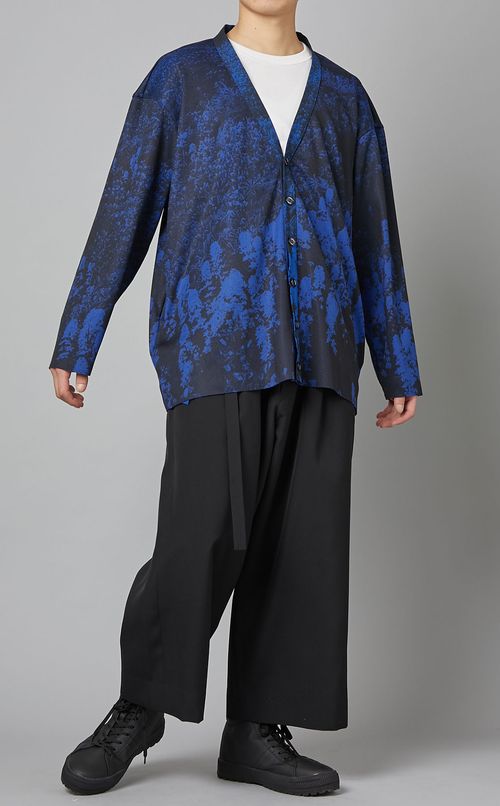 プリントリブビッグカーディガン